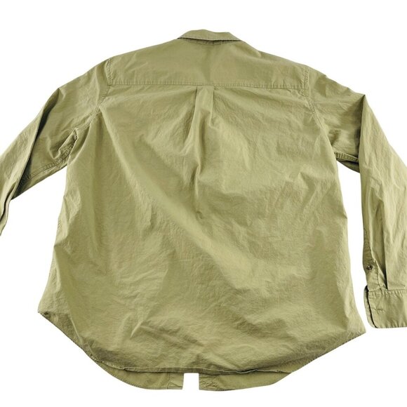 Massimo Dutti Women's Long Sleeve Olive Green Shirt Size Large Button Down - Picture 4 of 4